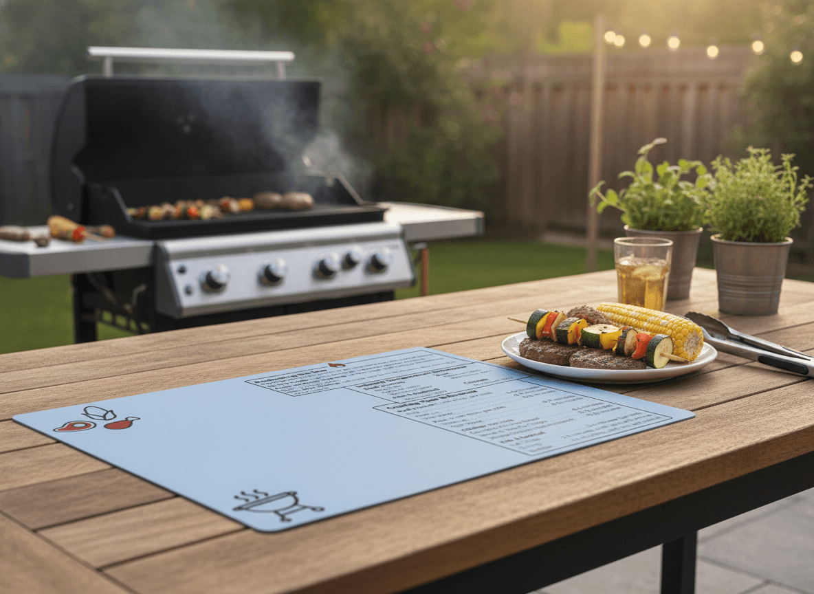 Lifestyle image showing cooking mat in use
